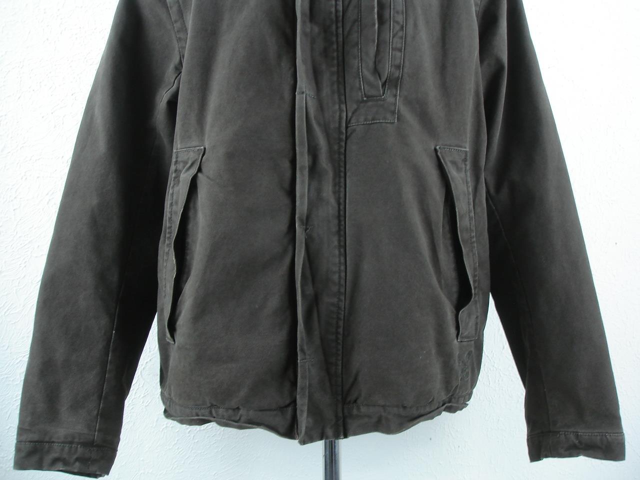 Men's sz L American Eagle AEO Military Army Field Coat Jacket M65 Faux Fur Lined image 4