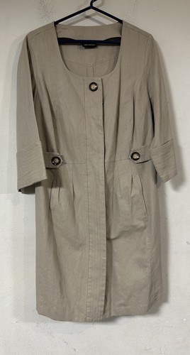 Lane Bryant Linen Blend Button Front Midi Dress Shirt Button Up, Safari-No Size - Picture 1 of 4
