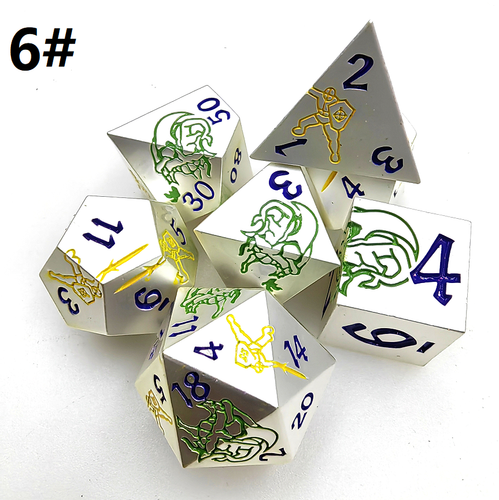 Dados de metal RPG creativo de 7 dados - Imagen 9 de 9
