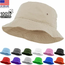 Summer Bucket Hat 100% Cotton Fishing Boonie Brim Visor Sun Safari Camping Cap