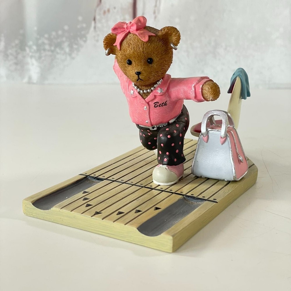Teddy Lanes Faithful Fuzzies Give Me A Strike Figurine Bowling Bear