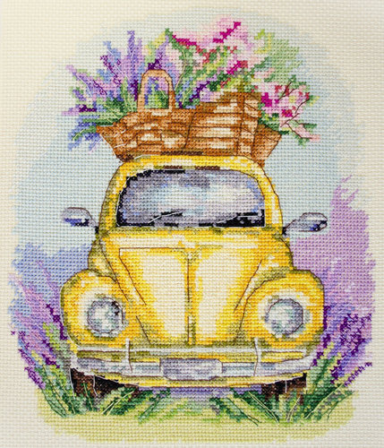 Yellow Car Counted Cross Stitch Kit on Canvas | A Perfect Gift - 第 1/14 張圖片