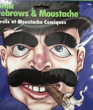 Comic Eyebrows Moustache costume accessory dress up Halloween