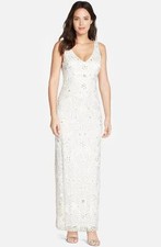 Sue Wong V-Neck Embroidery  Bead Overlay Gown size 8 