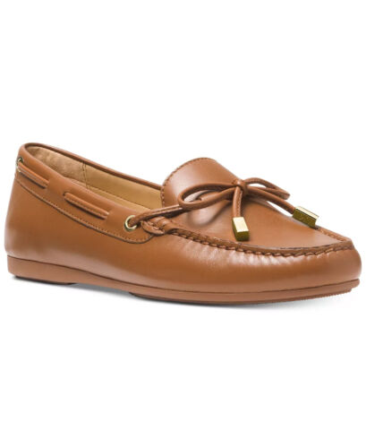 Michael Kors Sutton Moc Soft Leather Women's Flat Loafers Brown Shoes SZ 10 New