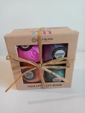 Ginger Lily Farms Therapy Fizzy Bomb 4 Piece Set lavender Rose Vanilla Eucalyptu