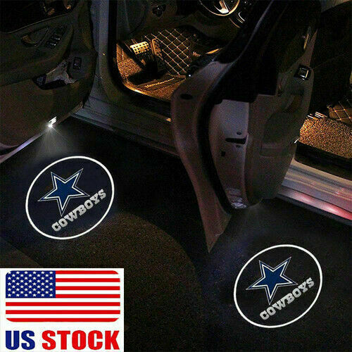 2Pc/Set LED Car Door Light Dallas Cowboys Logo Wireless Shadow Projector eBay
