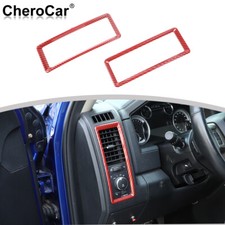 Red Carbon Fiber Console Dash Door Panel Trim Cover For Dodge Ram 1500 2010-17