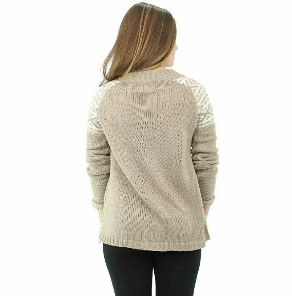 Suéter grueso para mujer Debbie Morgan manga larga lentejuelas tostado talla M Foto 3 de 4