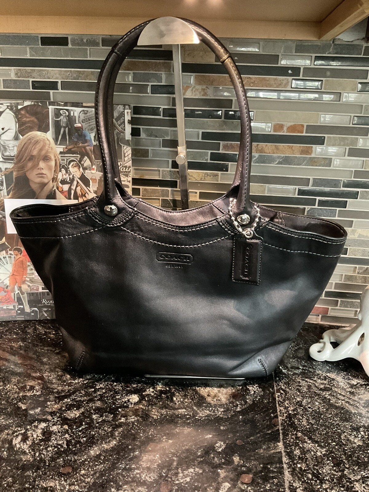 COACH Vintage Bleeker Large Tote Bag Logo embossing … Gem