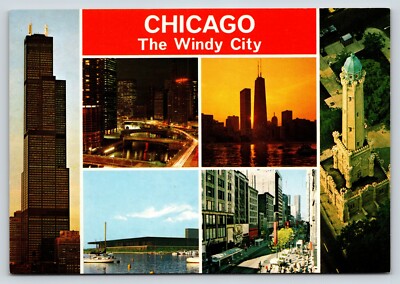 Multiple Scenic Views of Chicago, Illinois Continental Postcard Unused