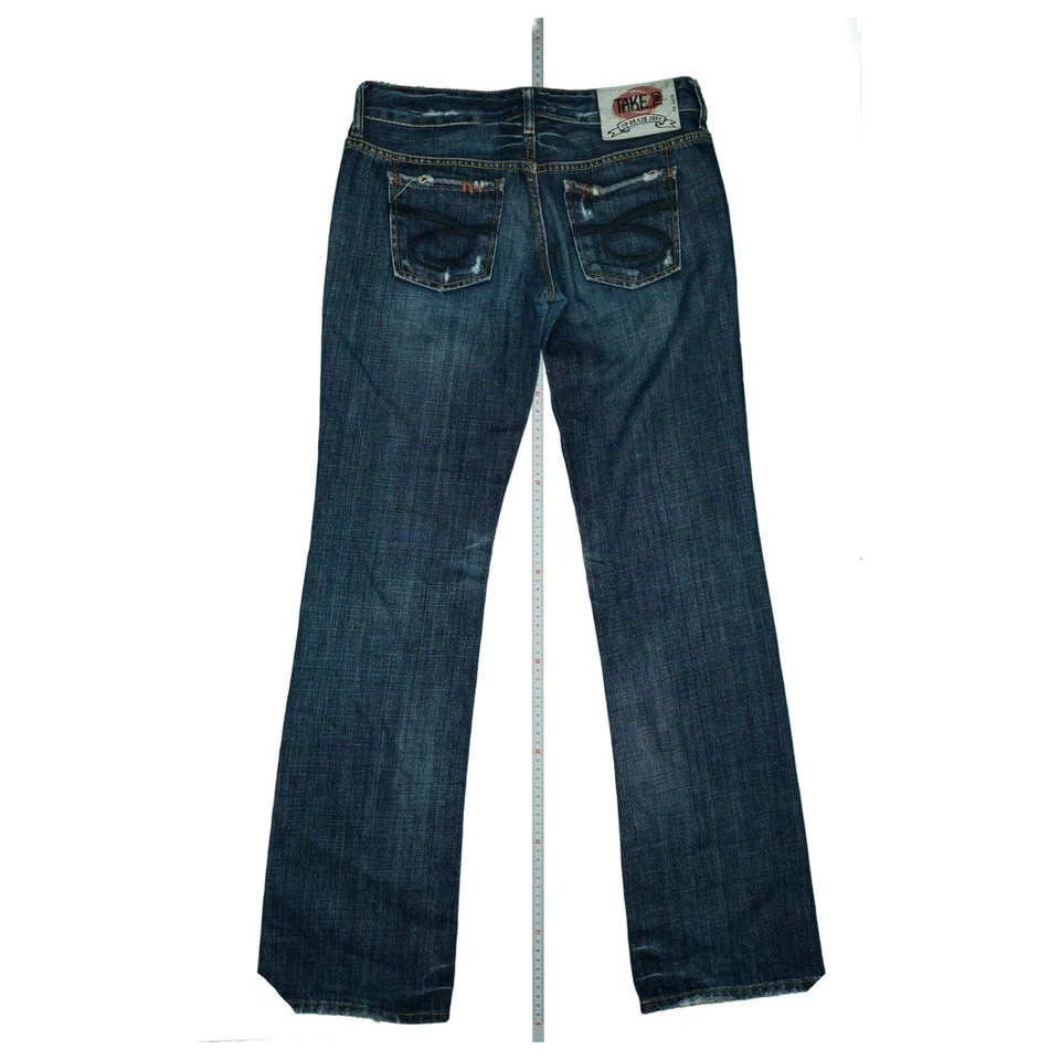 Take.Two Kita Damen Jeans Hose Comfort Straight Leg used Look W29 L34 dunkelblau - Bild 3 von 4