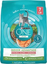 Purina ONE Natural,Low Fat,Indoor Dry Cat Food, +Plus Indoor Advantage,7 lb. Bag