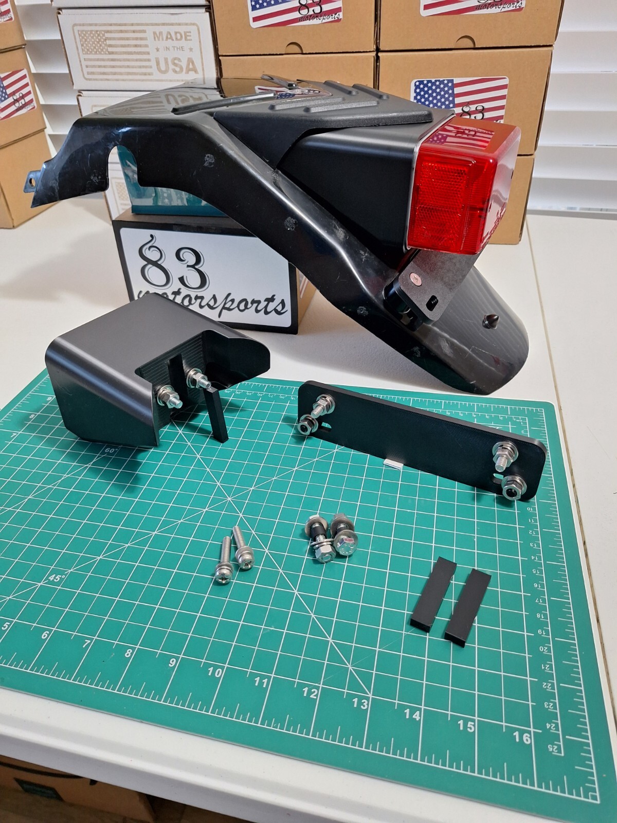 Yamaha XT250 Stock Light Tidy Tail Adapter & License Plate Bracket - Flat Matte