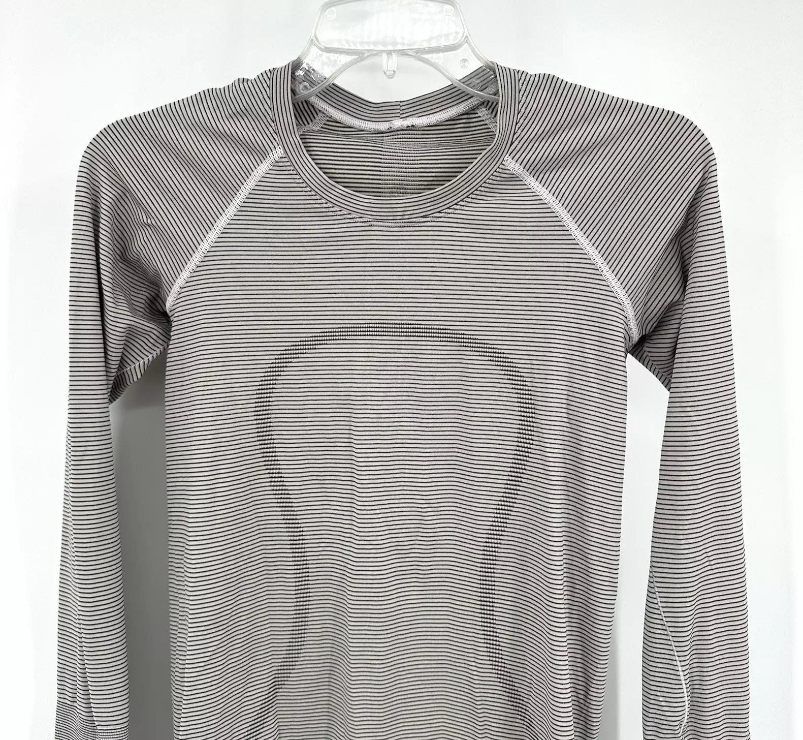 lululemon long sleeve swiftly tech yoga workout gym striped crewneck shirt