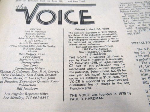 The Voice Magazine Set (3) - Gay Interest - San Francisco - 1980 - Großformat - Bild 6 von 8