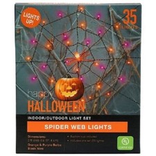 Spider Web Lights Light Set with Spider and Suction Cup Halloween Purple Orange
