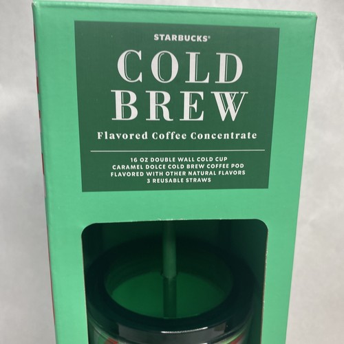 Starbucks 16oz Double Wall Cold Cup NIB Includes 3 Reusable Straws ColdBrew Cup - Picture 9 of 10