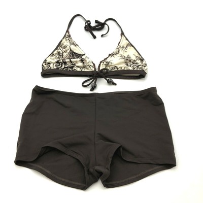 halter top bikini with boy shorts