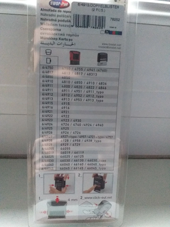 stempelkissen, austauschkissen, doppelblister, 2 mal, tinte, büro - Bild 4 von 4