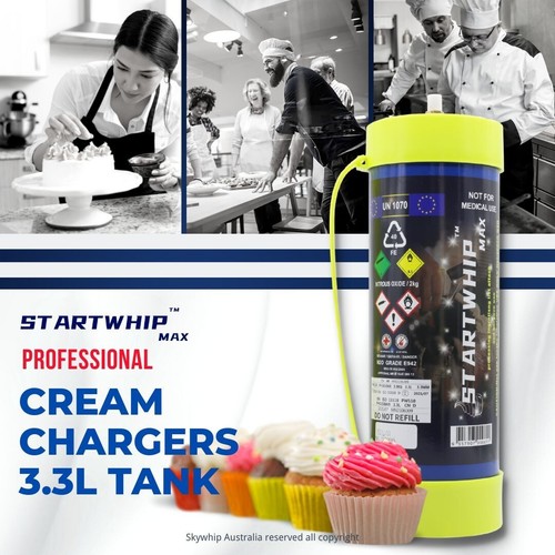 FREE SHIPPING CREAM CHARGERS 2 X 3.3L STARTWHIP MAX XL + FREE 580 & NOZZLES - Picture 7 of 9