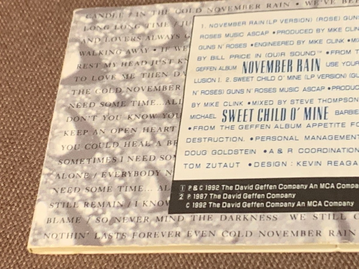 GUNS N' ROSES November Rain /Sweet Child O JAPAN 3