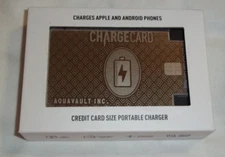 AquaVault Ultra-Thin Credit Card Sized Portable Charger 2300mAh Power Bank Silve