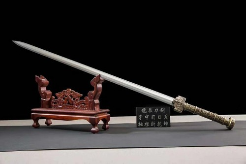 Espada china de doble filo de alta calidad afilada octa hoja de acero doblada Wushu Jian - Imagen 10 de 10
