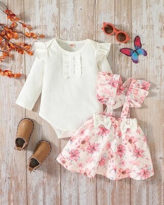 Tenue à Volants Pour Bébé Fille – Taille 3-6 Mois (Small) – Occasion Très Bon état