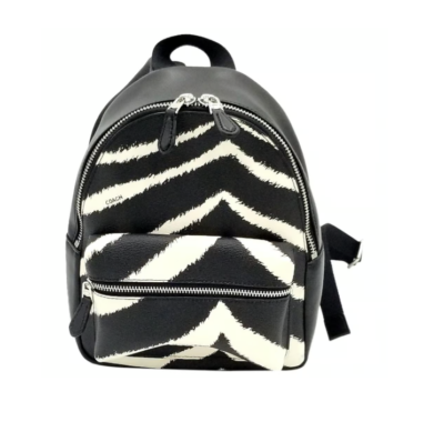 Coach Black & White Zebra-Print Mini Backpack Coach zebra backpack | Mercari main image 4