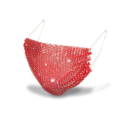 Women Fashion Face Mask With Rhinestone Elastic Reusable Washable Christmas Mask - Imagen 13 de 21