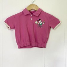 Vintage Disney Junior Minnie Mouse Collared Short Sleeve Shirt Kids Girls Size 5