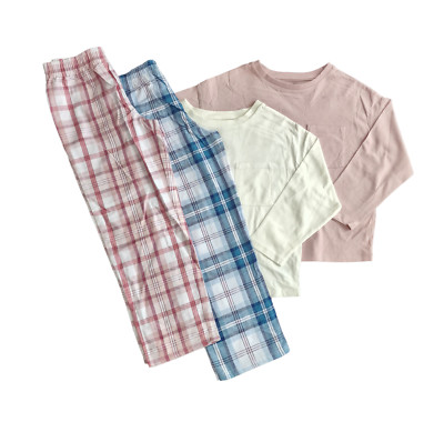 Ex M&S Mädchen Schlafanzug Pyjama Set. Mix and Match 2 Paar 6-16 Jahre blau pink NEU