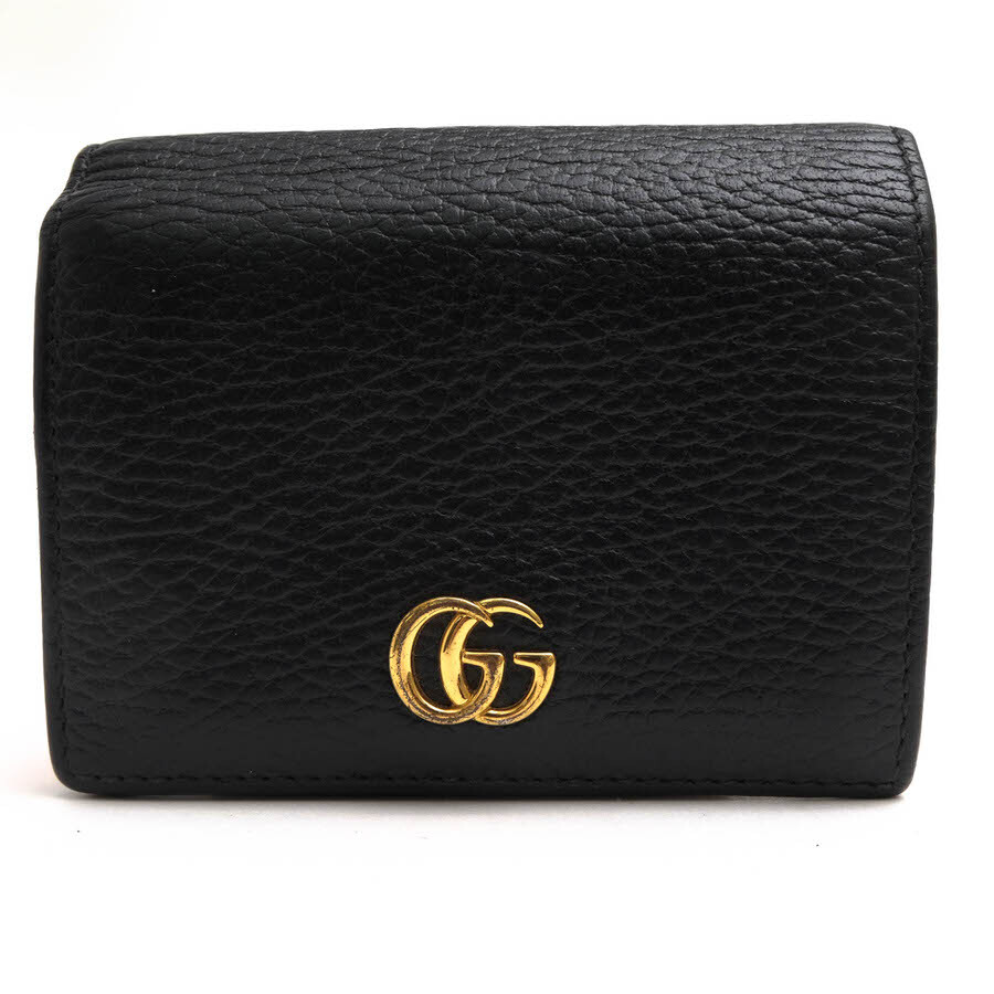 GUCCI Wallet Gucci 456126 Black Leather Card Case Wallet GUCCI Wallet Gucci 456126 Black Leather Card Case Wallet