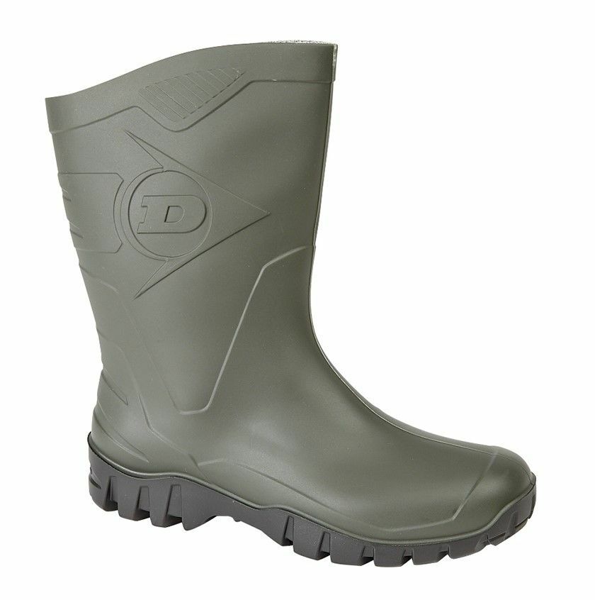 Dunlop HEVEA Green or Black Half Length Welly Wide Calf Wellington Boots Wellies image 3