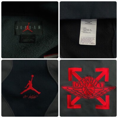 OFF-WHITE x AIR JORDAN Hoodie Sweater with Logo Embroidery Black