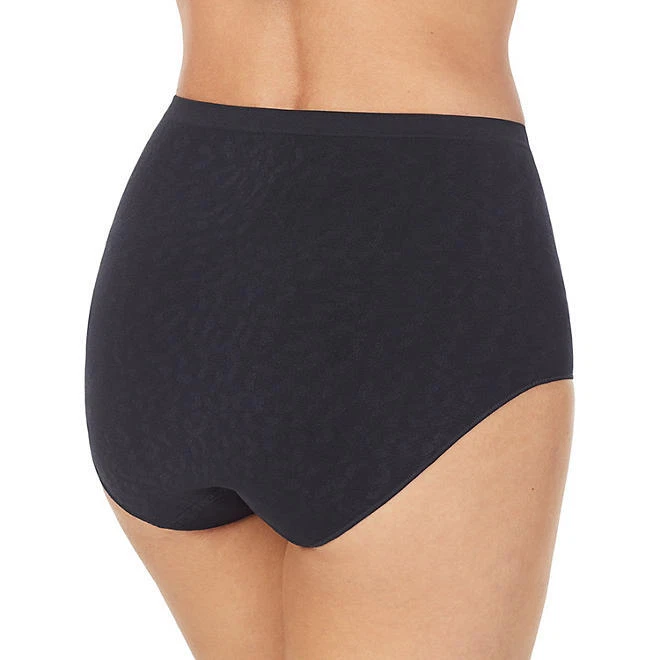 Paquete de 4 calzoncillos Ellen Tracy Essentials para mujer negro animal talla pequeña sin costuras Foto 3 de 4