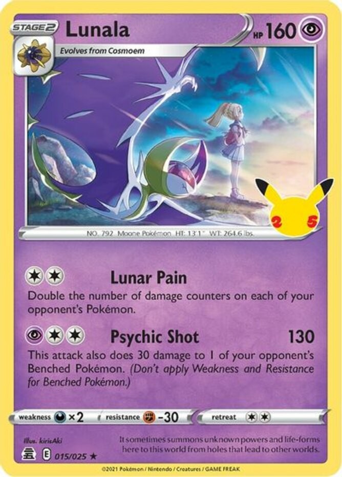 Lunala - 015/025 - Holo Rare - Near Mint
