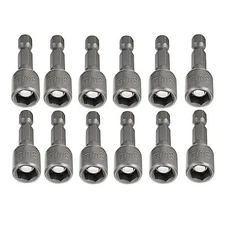 12 Pcs Magnetic 5/16 Inch Nut Driver Bit Sets Hex Power Socket Adapter