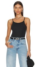 Free People Intimately Free Three Day Weekend Cami White Scoop Neck Black Small