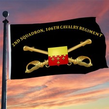 2nd Squadron, 106th Cavalry Regiment Flag 3x5Feet with Brass Grommets