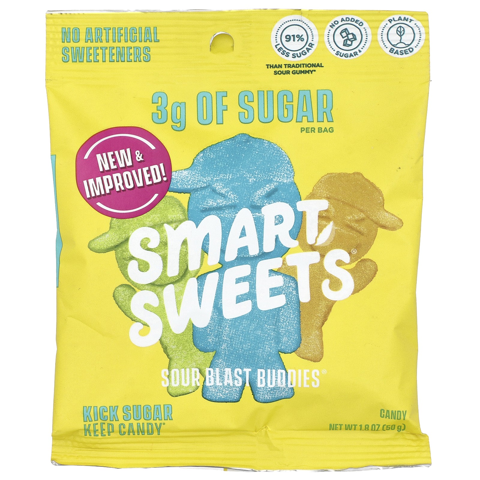 Sour Blast Buddies , Ягода, Голубая малина, Лайм, Лимон, Апельсин, 1,8 унции (50 г)