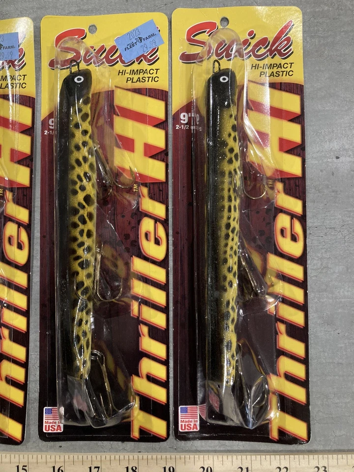 Lot of 6 Suick Thriller Hi Impact Muskie Lures - New  - 9 Inch - 3 Diff Colors - Image 4 of 4