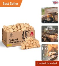 200 Natural Fire Starters - Handmade Odourless Lighters for BBQs & Cooking 2.2KG 0.20 per lighter