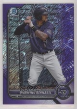 2022 Bowman Chrome Prospects Purple Shimmer Refractor /250 Warming Bernabel 0fz3