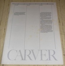 Carver High Fidelity Audio Products Illustrated Catalog