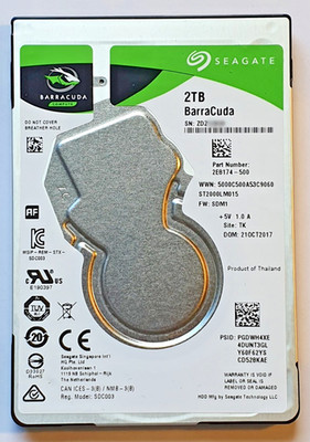 2TB SATA Seagate Barracuda ST2000LM015 5400rpm 128MB HDD 2.5'' Internal Hard D...