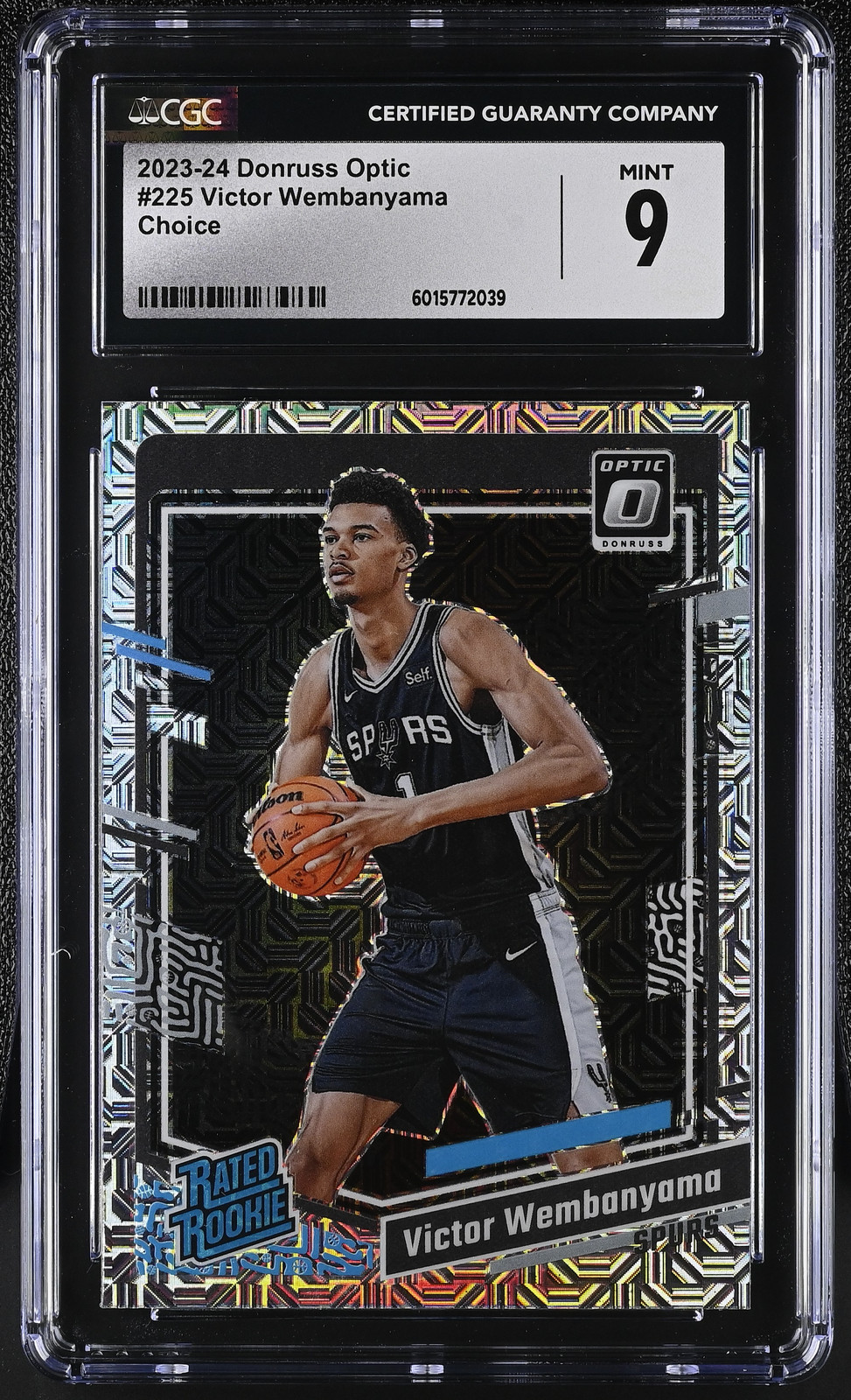 2023-24 Donruss Optic Victor Wembanyama #225 Choice CGC 9 Basketball Card