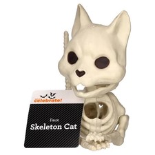 Halloween Faux Skeleton Cat Spooky Decor by Way to Celebrate 5" New