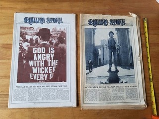 Two vintage 1971 Rolling Stone issues #95 #96 Fear and Loathing In Las Vegas